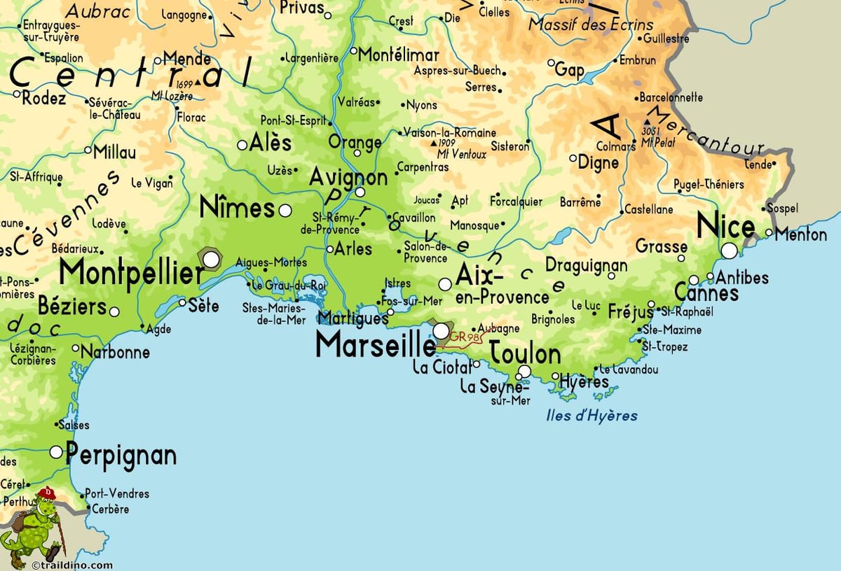 carte de Marseille et ses environs