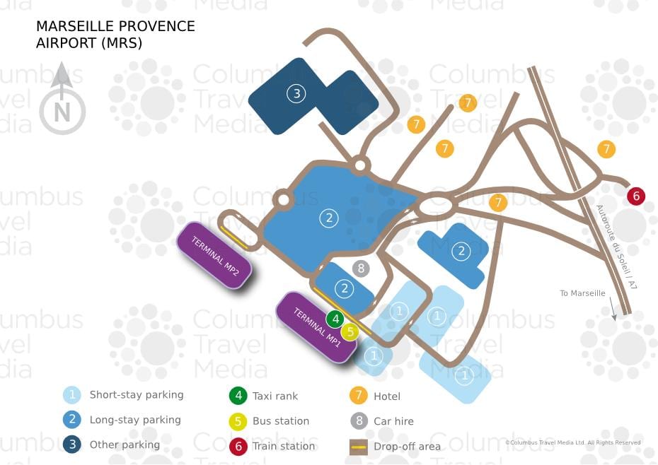 L'aéroport de Marseille provence mp2 carte