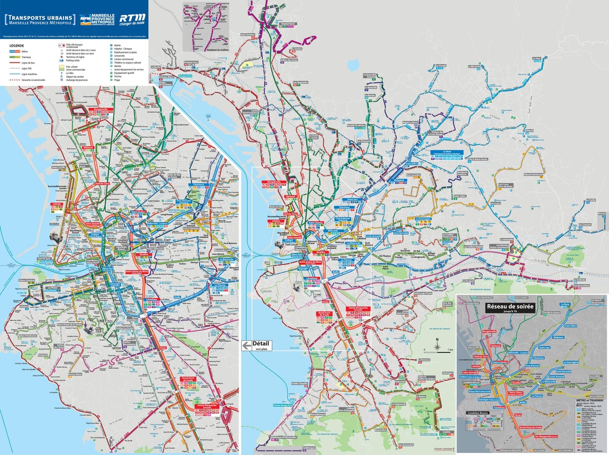 De Marseille bus à la carte de l'itinéraire