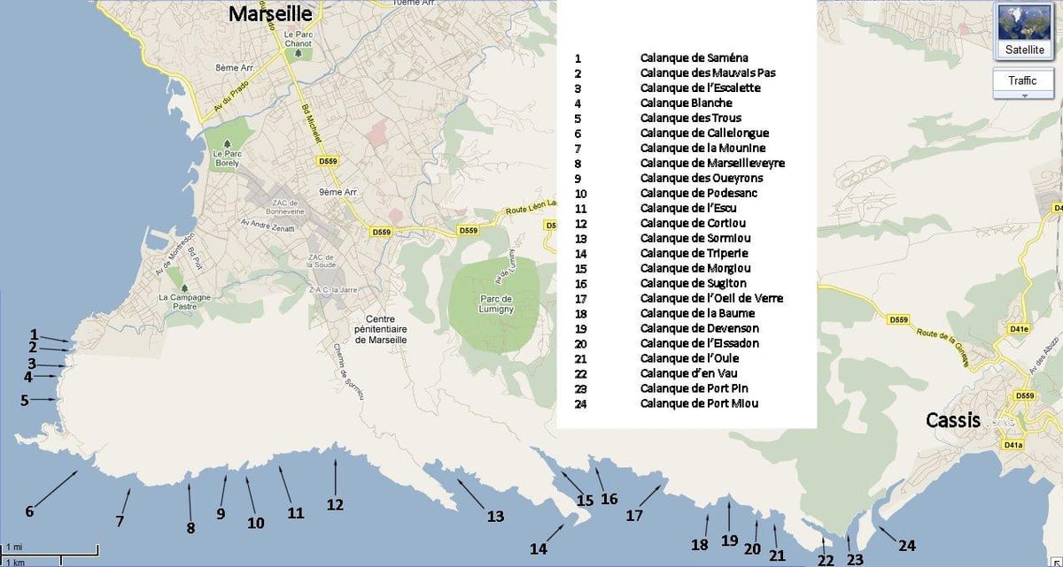 carte de Marseille parc
