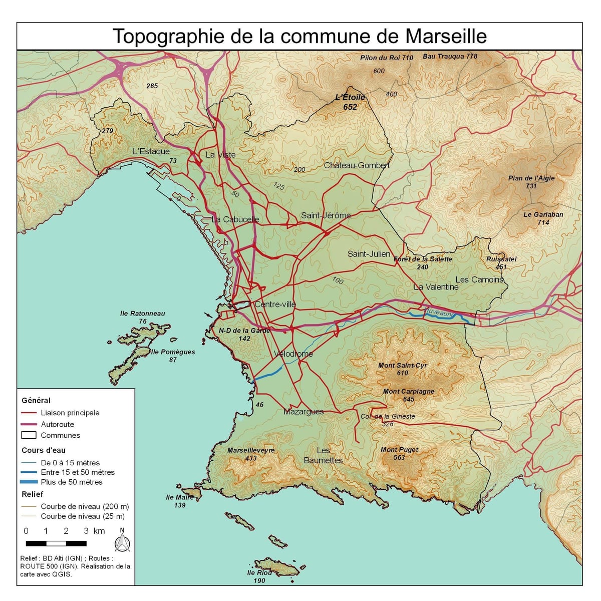 carte topographique de Marseille