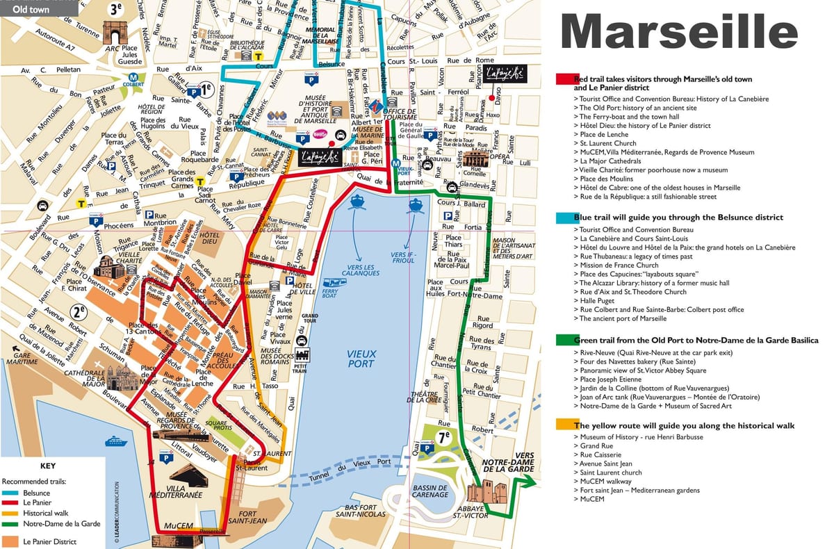 carte imprimable de Marseille tourisme