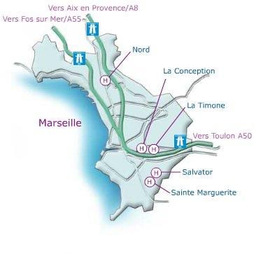 carte de Marseille hôpital