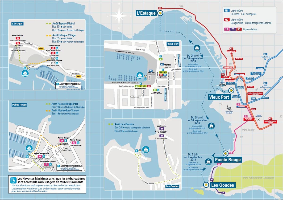 carte de Marseille en bateau