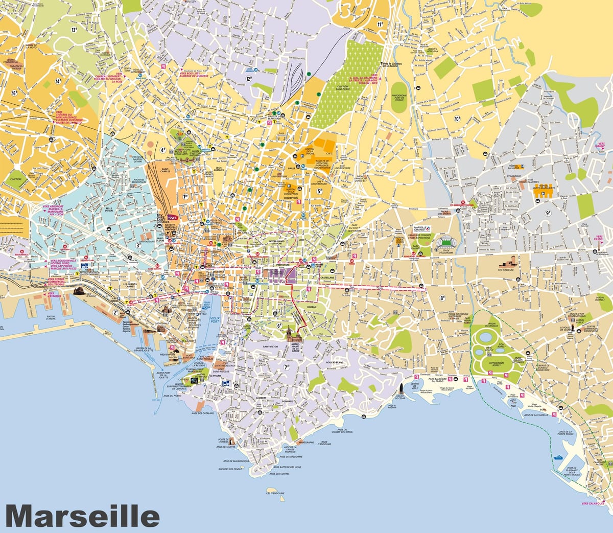 rue la carte de Marseille, france
